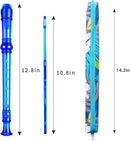 Soprano Recorder Instrument for Kids Beginners Student 8 Hole Flute German Fingering C Key Recorder Instrument 3 Piece with Cleaning Rod and Bag Fingering Chart by TinyTreasures Baby Boutique