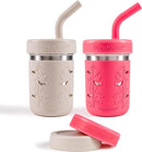 Pandaloo® Smoothie Cups for Kids - Stainless Steel Toddler Tumbler with Straw, Sippy Cup for Smoothies - BPA-Free, Toddler Snack Cups, 10 oz by TinyTreasures Baby Boutique