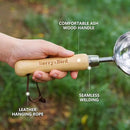 Berry&Bird Garden Loose Soil Scoop, Stainless Steel Hand Shovel Spade with Wood Handle Multi Function Gardening Trowel Spoons for Transplanting, Digging, Planting, Cultivation by GreenHaven Gardens