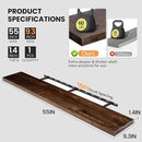 Fun Memories Floating Shelves for Wall, 55"x9.3" Rustic Solid Elm Wood Shelves, Heavy-Duty Wall Mounted Shelves with Invisible Brackets for Living Room, Bedroom, Kitchen, Walnut Finish by CozyNest Decor