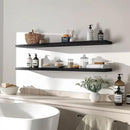 Wood Floating Shelves for Wall Decor, Rustic Wall Shelves for Bedroom Bathroom Kitchen Living Room, Set of 4 Black 48 Inch by CozyNest Decor