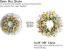 idyllic 20 Inches Spring Summer Front Door Wreath, Yellow and White Daisies Flowers, Ear of Wheat, Green Leaves Wreath for Front Door by CozyNest Decor