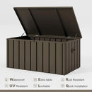 PURPLE LEAF Outdoor Deck Box 100 Gallon Waterproof Lockable Storage Box Container with Lid Deck Organization for Patio Cushions Side Table Pool Accessories Garden Tools, Brown by GreenHaven Gardens