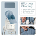KÜB 3-in-1 Foldable Baby High Chair, 7 Height & 4 Recline Adjustable Seat & Tray for Easy Clean, 2 Locking Wheels, Multifunctional Infant High Chairs for Babies and Toddlers (Blue, with Toys) by TinyTreasures Baby Boutique