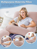 Meiz Pregnancy Pillows, Cooling Pregnancy Pillows for Sleeping, Maternity Pillow for Tall Pregnant Woman, Pregnancy Body Pillow with Cooling Jersey Cover, Apricot by TinyTreasures Baby Boutique