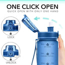 32oz Motivational Water Bottles with Time Marker & Fruit Strainer, Transparent Gradient Color Water Bottle with Times to Drink, Leakproof & BPA Free, Reusable Bottle with Strap (No Straw) by CozyNest Decor