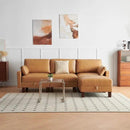 L Shape Modular Sofa, Faux Leather Sectional, 98'' 4 Seater Couch, Mid Century Modern Decor Couch, Office Sectional Sofa Bed, for House, Apartment, Living Room, Tan by CozyNest Decor