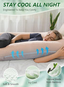 Meiz Pregnancy Pillows, Pregnancy Pillows for Sleeping Cooling, U Shaped Full Body Pillow for Adult, Rayon Cover from Bamboo, Light Apricot by TinyTreasures Baby Boutique