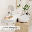 Fun Memories White Floating Shelves 16 Inch Long, 9 Inch Deep Wall Shelf for Bathroom, 16 x 9 Floating Shelf for Living Room, Bedroom, Kitchen, Rustic Wood Shelves for Wall, Set of 2 by CozyNest Decor