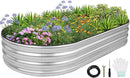 1MORE Galvanized Raised Garden Bed- Planter Garden Boxes Outdoor, Raised Beds for Gardening, 6x3x1ft Metal Garden Bed Kit for Vegetables Flower, Planter Raised Bed with Protective Tape & Tools.Silver by GreenHaven Gardens