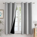 ChrisDowa 100% Blackout Curtains 63 inch Long for Bedroom with Black Liner, 2 Thick Layers Total Blackout Thermal Insulated Grommet Window Curtains 2 Panels Set (Light Grey, 38 x 63 Inch) by TinyTreasures Baby Boutique