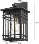 Outdoor Wall Lantern, Exterior Light Fixture, Waterproof Outdoor Wall Lighting Fixture Outside with Seeded Glass for Porch, Garage, Patio, Hallway, Entryway, 2 Pack by GreenHaven Gardens