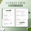 Planner 2025-2026 Weekly and Monthly, July 2025 - June 2026, Hardcover Spiral Bound with Tabs, Inner Pocket, A5 (6.3"x8.5") - Ideal for Teachers, Students & Professionals, Green by TinyTreasures Baby Boutique