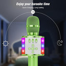 BONAOK Karaoke Microphone for Kids & Adults - Bluetooth Microphones Singing Mic with Disco Lights, Echo Effect, Built-in Speaker Portable Karaoke Player for Party Travel Gifts Q78(Green) by TinyTreasures Baby Boutique