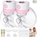 TSRETE Double Wearable Breast Pump, Electric Hands-Free Breast Pumps with 2 Modes, 9 Levels, LCD Display, Memory Function Rechargeable Milk Extractor-24mm Flange, Pink by TinyTreasures Baby Boutique