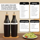 HOMCDALY Olive Oil and Vinegar Dispenser Set, Two 16oz Ceramic Oil Dispenser for Kitchen, Kitchen Dispenser Bottle for EVOO Vinegar Syrups, Modern Farmhouse Design| Set of 2 – Black by CozyNest Decor
