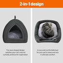 Amazon Basics Cat Cave Bed, 2-in-1 Foldable House for Indoor Cats, with Washable Cushion and Non-Slip Base, 15 x 15 Inches, Small by CozyNest Decor