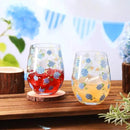 Sliner 2 Pack 17oz Hydrangea Stemless Wine Glasses Spring Summer Floral Drinking Glasses Hydrangea Tumbler Cups for Spring Summer Parties Supplies Birthday Gift by CozyNest Decor