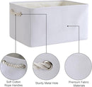 TheWarmHome Storage Bins for Shelves - Medium 3Pack 13.8L*9.8W*6.7H inch Fabric Storage Cubes Canves Storage Basket for Organizing Toys Baby Clothes Gift Dog (White) by TinyTreasures Baby Boutique