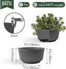 T4U 12 Inch Large Self Watering Plant Pots, Wide Self Watering Planter with Drainage Hole, Large Plant Pots Flower Pot for Plants, Set of 2,Gray by GreenHaven Gardens