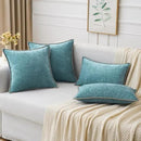 MIULEE Pack of 2 Couch Throw Pillow Covers 20x20 Inch Smoke Blue Farmhouse Decorative Pillow Covers with Stitched Edge Soft Chenille Solid Dyed Spring Pillow Covers for Sofa Bed Living Room by CozyNest Decor