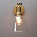PERMO Industrial Vintage Slope Pole Wall Mount Single Sconce with 6.7" Oval Dome Clear Glass Shade Wall Sconce Light Fixture (Antique Gold) by CozyNest Decor