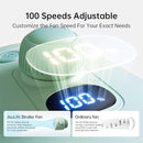 JISULIFE Stroller Fan Baby Large, Safe Bladeless for Crib, Desk, Portable Battery Rechargeable Cooling Fan with Air Turbo Tech, LED Display, Night Light, Food-Grade Gift for Mom/Dad/Friend - Green by TinyTreasures Baby Boutique