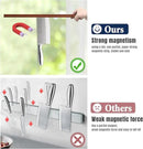 Dmore magnetic knife holder for wall—with 2 hooks, No Drilling 23 Inch walnut knife magnetic strip, Powerful knife magnet rack, include Adhesive Tape and screws for Knives, Utensils, and Tools by CozyNest Decor
