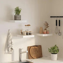 Square Floating Shelves for Wall, 12" W x 12" D x 1.2" H, Small Wooden Wall Mounted Display Shelves with Invisible Brackets for Living Room, Bedroom, Bathroom, Kitchen Decor, Set of 3, White by CozyNest Decor