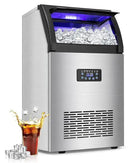 Commercial Ice Maker Machine 150LBS/24H with 50LBS Storage Bin, Stainless Steel Undercounter/Freestanding Ice Maker Machine for Home Bar Outdoor, 55PCS Ice Cubes Ice Machine, Self Cleaning by CozyNest Decor