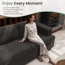 2 Piece Set Comfy Sofa Couch, 3 Seater & Loveseat Sofa with Deep Seats, Modern Sleeper Couch for Living Room, Dark Grey Chenille by CozyNest Decor