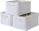 TheWarmHome Storage Basket for Gifts Empty - X Large - 3 Pack 17.7L×13.8W×9.8H in Collapsible Storage Bin for Shelves, Toy Box Storage for Gifts Book Laundry (White) by TinyTreasures Baby Boutique