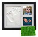 Baby Hand & Footprint Clay Keepsake Photo Frame Kit - w/Silicone Stencil for a Personalized Gift. Wood Frame, Wall/Table Mount. Perfect Registry, Baby Shower, New Mom, Birthday & Newborn Gift - Black by TinyTreasures Baby Boutique