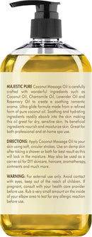MAJESTIC PURE Coconut Massage Oil for Massage Therapy - Refreshing, and Relaxing - Natural Oils - for All Skin Types - Men and Women - 8 fl oz by CozyNest Decor