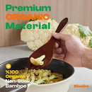 Riveira Set of 9 Premium Brown Bamboo Cooking Utensils - Bamboo Utensils for Cooking - Non-Toxic Utensils - Wooden Kitchen Set for Non-Stick Cookware by CozyNest Decor