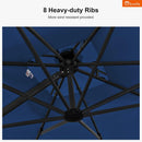 PURPLE LEAF Cantilever Umbrella 9' X 12' Outdoor Double Top Large Rectangle Umbrella Heavy Duty 360° Rotation Offset Patio Umbrella for Garden Deck Pool Backyard Spectrum Indigo by GreenHaven Gardens