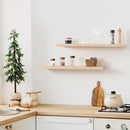 Fun Memories 36 Inch Floating Shelves for Wall, Deep Rustic Solid Pine Wood Wall Shelves for Storage - Farmhouse Wall Mounted with Heavy-Duty Metal Bracket, 36" W x 8" D, Set of 2,Unfinished by CozyNest Decor