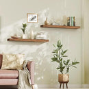 HOOBRO Floating Shelves for Wall, Wall Mounted Shelf Set of 2, 47.2" Hanging Shelf with Invisible Brackets, for Wall Bathroom, Bedroom, Toilet, Kitchen, Living Room, Office, Rustic Brown BF120BJP201 by CozyNest Decor