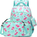 mygreen 3PCS Kids Backpack Set - Waterproof Bookbag with Lunch Box for Girls Ages 3-12, Adorable Cartoon Prints for School & Outdoor Use Green Mermaid by TinyTreasures Baby Boutique
