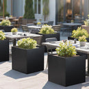 Galvanized Steel Planter Box Black Metal Planter Large Square Indoor Outdoor Planters Cube Steel Heavy Duty Flower Pot 26Inch Powder Coating Modern Commercial Residential for Patio, Deck, Yard, Garden by GreenHaven Gardens