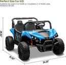 24V 2 Seater Ride On Car Truck, Power Wheels Kids UTV w/Parent Remote Control, 3.1 MPH Max Speed, Music Player, LED Lights & Storage, Electric Vehicle Ride On Toy for Kids Toddler Ages 3-8, Blue by TinyTreasures Baby Boutique