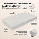 Waterproof Crib Mattress Protector Cover Fitted - 2-Pack Quiet Baby Crib Mattress Pad Sheets, 52" x 28" Soft Quilted Cotton Baby Sheet, Machine Washable, Easy Fit, Durable (Pearl Gray/Mavy) by TinyTreasures Baby Boutique