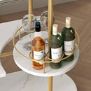 3 Tier Gold Bar Carts for Home Bar Serving Cart with Wheels, Heavy Duty Bar Wine Cart with Storage Shelves, for The Living Room, Kitchen, Bar, Party by CozyNest Decor