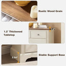 T4TREAM 6 Drawers Dresser Chests for Bedroom, 48" Tall Rustic Chset of Drawers, Wood Dressers Organizer for Bedroom, Living Room,Hallway, Antique White by CozyNest Decor