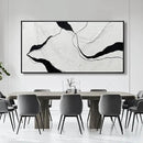 Large Framed Abstract Wall Art 29"x58" Black and White Contemporary Line Canvas Neutral Wall Decor for Modern Living Room Office Bedroom by CozyNest Decor