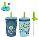 Zak Designs Campout and Camping Kelso Tumbler Set, Leak-Proof Screw-On Lid with Straw, Bundle for Kids Includes Plastic and Stainless Steel Cups with Bonus Sipper, 3pc Set, Non-BPA,15 fl oz by TinyTreasures Baby Boutique