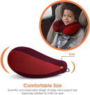 INFANZIA Kids Chin Supporting Travel Neck Pillow, Helps Support Head and Neck, Comfortably Designed for Head, Neck, and Chin Support - Gifts for Toddler/Child/Kids, Red by TinyTreasures Baby Boutique