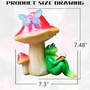 Solar Frog Mushroom Garden Statues,Resin Frog Mushroom Reading a Book Figurine with LED Solar Lights, Lawn Decor Outdoor Statue for Patio,Balcony,Yard,Lawn Ornament by GreenHaven Gardens