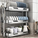 Dish Drying Rack with Drain Board - Rustproof Stainless Steel Dish Rack with Utensil Holder,Dish Racks for Kitchen Counter Over Sink,Over-Sink Drying Rack(Countertop,Third Floor) by CozyNest Decor