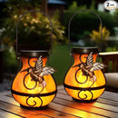2 Pack Solar Lanterns for Outside Hanging,Solar Garden Lights Outdoor Waterproof with Flickering Flame,Led Lantern for Patio Yard Camping Halloween Decorations,Gardening Gifts for Mom by CozyNest Decor